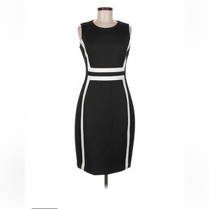 Calvin Klein Black and White Sleeveless Scuba Dress